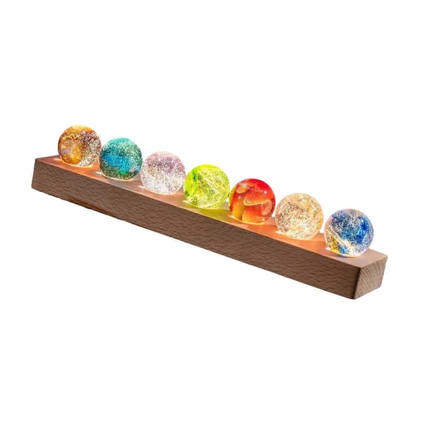 Glas Kugle Natlampe LED Natlampe Kreativ Planet Bordpynt Rectangle Base