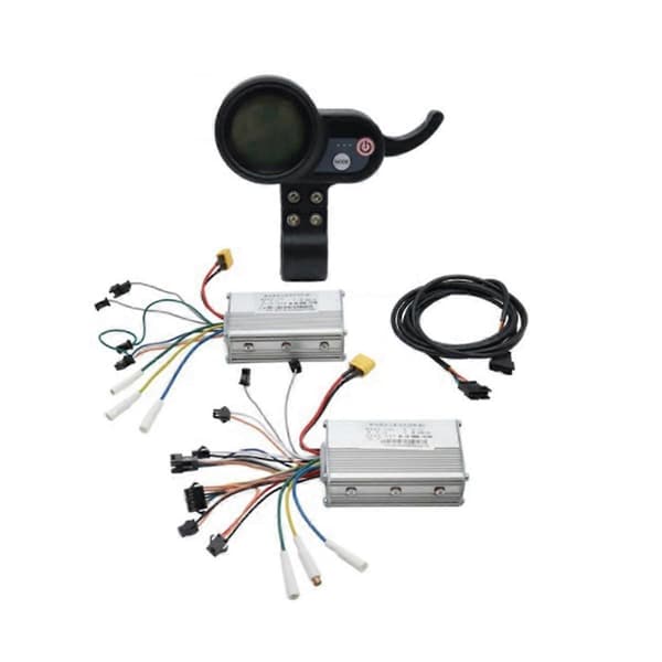 Elektrisk sparkesykkel dobbel drivenhet kontroller JP 48V 52V 60V 25A 50A børsteløs kontroller AB front bak drivenhet kontroller kit,1 Black