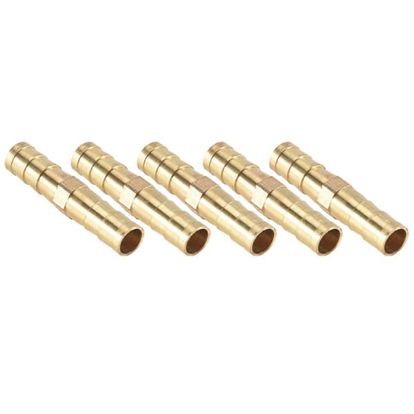 5 stk. 6 mm indvendig diameter luftgas lige slange rør studs kobling gold