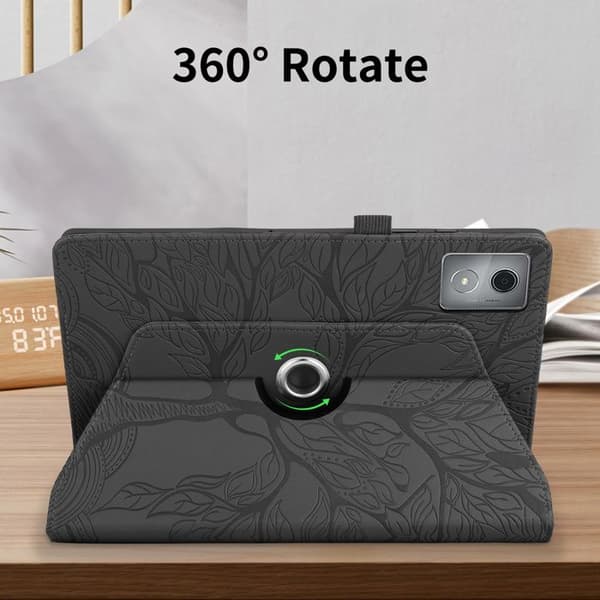 Tabletcover - Lenovo - Tab K11 Plus/M11 Plus - PU-læder - 360° rotation - Sort Livets Træ