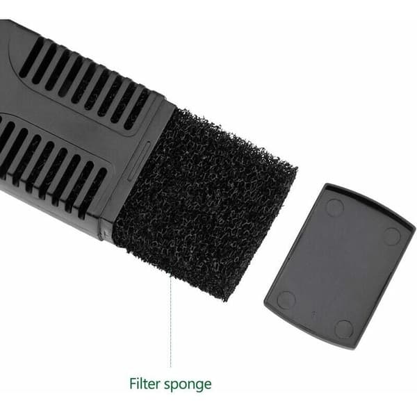 Internt Filter til Akvarium 20L-60L, 3W/4W Justerbar Intern Filterpumpe med Filtersvampe til Akvarium