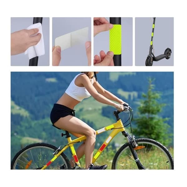 Förpackning med 24 självhäftande reflexremsor för säkerhet, väderbeständiga, reflekterande