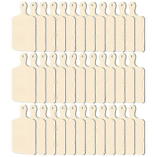36 st Trä Mini Skärbräda med Handtag Obehandlat Trä