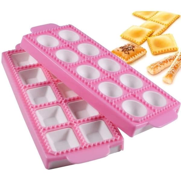 Ravioliformer - Ikke specificeret - 2 stk - Plastik - 10 huller - Pink