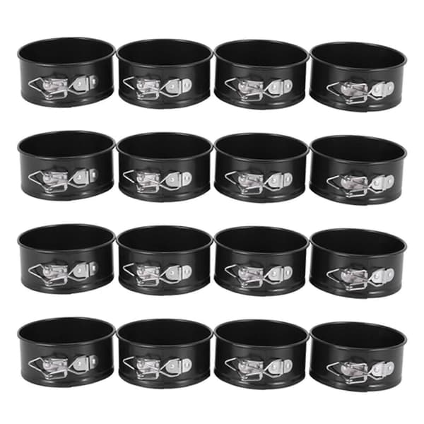 4-tommers mini springform sæt - 16-delt lille nonstick cheesecakeform til mini cheesecakes, pizzaer og quicher