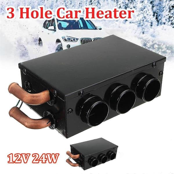 24V Bil Lastebil Universal Defroster Bilvarmer Tre-Hulls Vannvarme Vifte Black