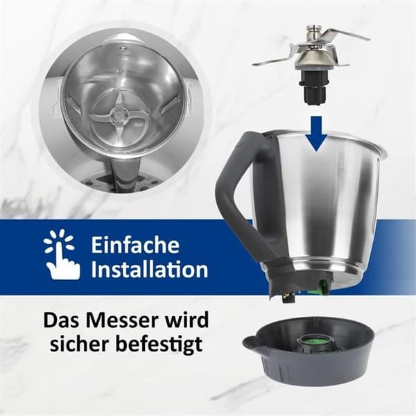 Erstatningsklinge til Vorwerk Thermomix TM31 Foodprocessor Tilbehør, Knivhoveddele i Rustfrit Stål