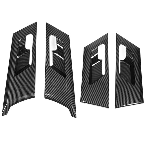 4pcs Carbon Fiber Pattern Inner Door Handle Frame Protection Trim Replacement for Mitsubishi Outlander