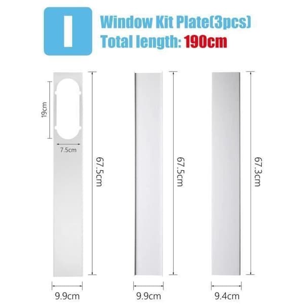 Fönsterskjutsats - AW24520 - 190cm - PVC - Vit - Bärbar luftkonditionering