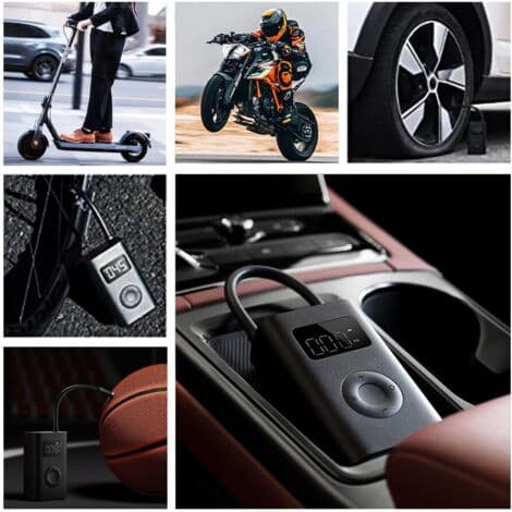 Portable Air Compressor 150 psi - 6 Inflation Modes - LED Display - 2 x 2000 mAh Battery - Automatic Shut-off - 2000mAh