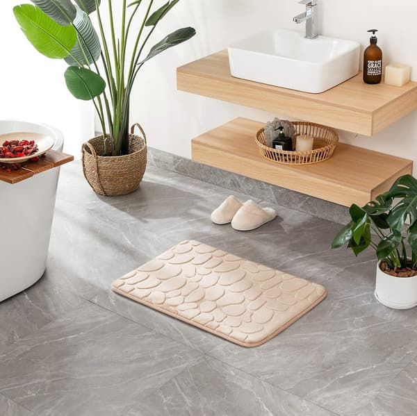Entrématte Badematte i Minneskum Hydrofilt Pebble Design DXGHC