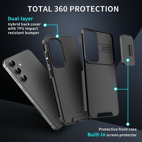 Samsung Galaxy S25 Cover Kamerabeskyttelse Sort