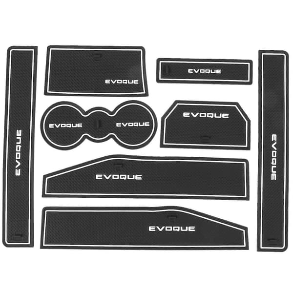 Bildørmatte Gummimatte Kopppute Støvmatte Innvendig Anti Gate Slisse Matte For Range Evoque 2012-2018 black  white