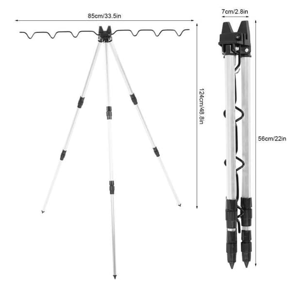 Fiskestangsstativ - Professionel - Slidstærk - Aluminiumslegering - Trekantet design