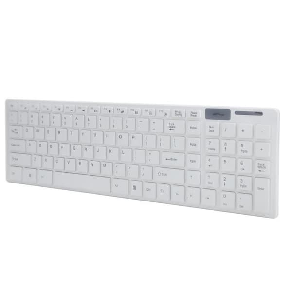 Trådløst tastatur og mus - OMABETA - Ergonomisk sæt - 10m forbindelse - Multimedie FN-knap - Hvid