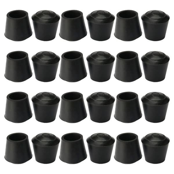 SOURCING MAP 24 stk. møbelglidere stolebenkapper puder benbeskyttere sort gummi 16 mm ID