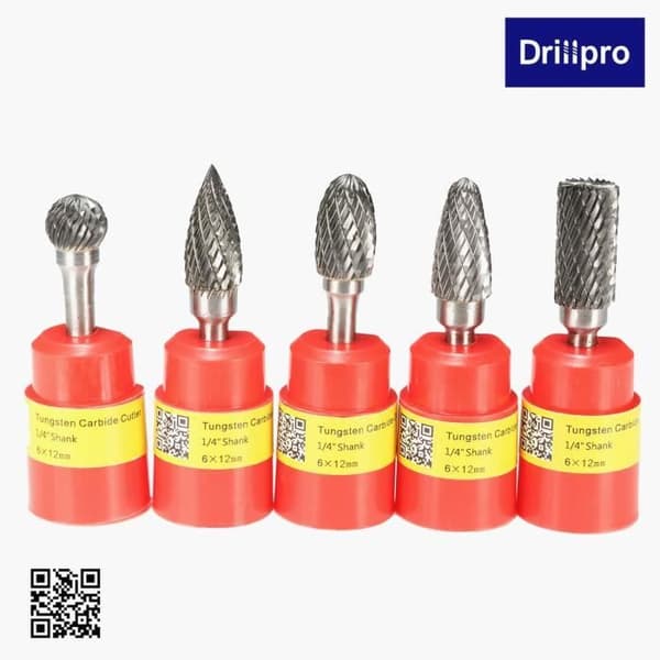 5 stk 12 mm fresehode borfil Wolframkarbid roterende avgrading