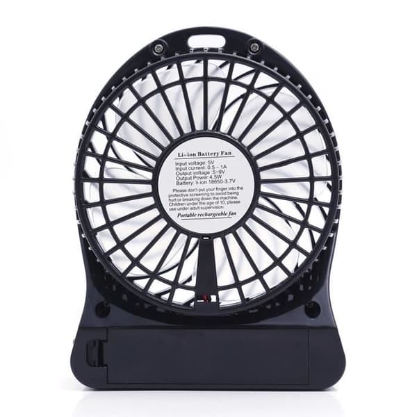 iProtect Mini USB Metal Batteridrevet Ventilator - Bordventilator med Propel i Sort