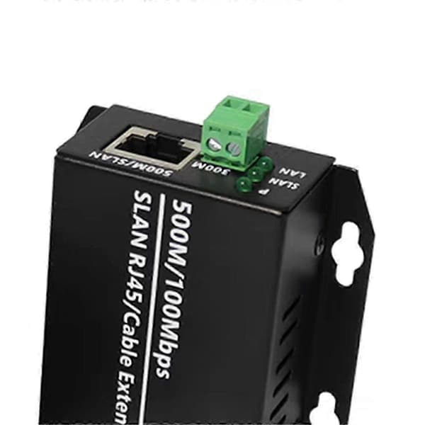 Ethernet over Twisted Pair Converter - Ethernet Extender over Twisted Line Telefonledning, RJ45 LAN Netværksforstærker Black