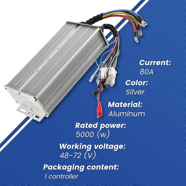 48V-72V 5000W Trehjuling FOC Kontroller, Batteribil, Intelligent Silver