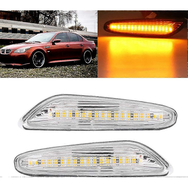 12V 5W Bil LED Sidebrems Indikasjonslampe for E82 E88 E60 E61 E90 E91 E92 E93 (Gjennomsiktig)