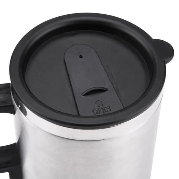 SONEW Smart Elektrisk Bil Krus med Varmer - 450ml - Rustfrit Stål - 120W - Grå