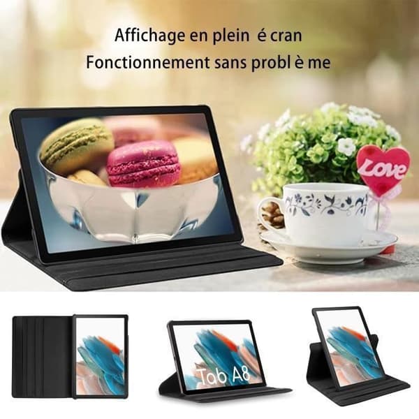 Tabletcover - DONFANLIA - Samsung Galaxy Tab A8 10.5\" - 360° rotation - Multi-vinkel - Sort