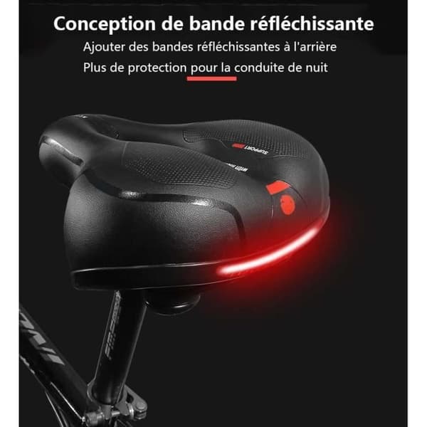 1 stk. cykelsadel, superblød pude til elcykel, sort