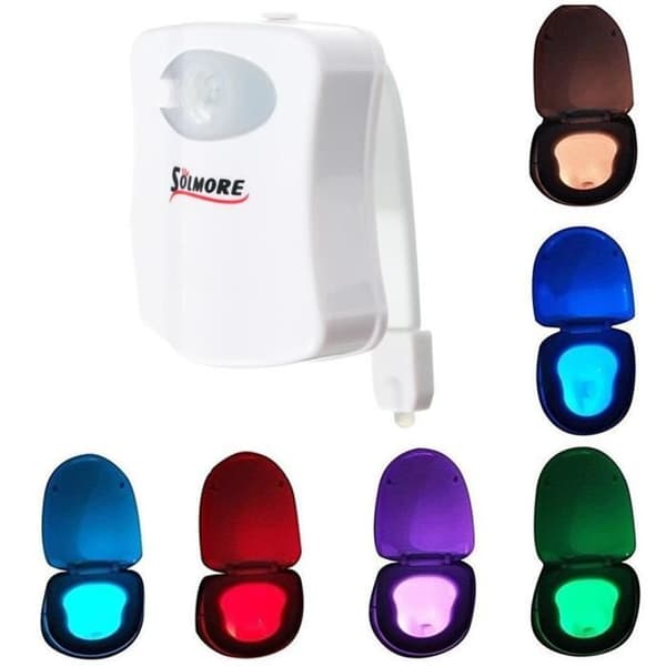 Badeværelseslys - SOLMORE - LED Natlys - PIR Sensor - 8 Farver - Indendørs Belysning