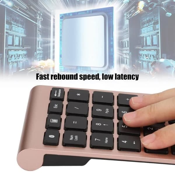 Numerisk tastatur - TMISHION - BT304 - Trådløs - Bluetooth 5.0 - Rosaguld - 22 taster