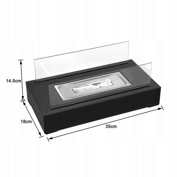 Fritstående Bioethanolpejs Bestgoods2024 35 X 14 X 18 Cm Sort black