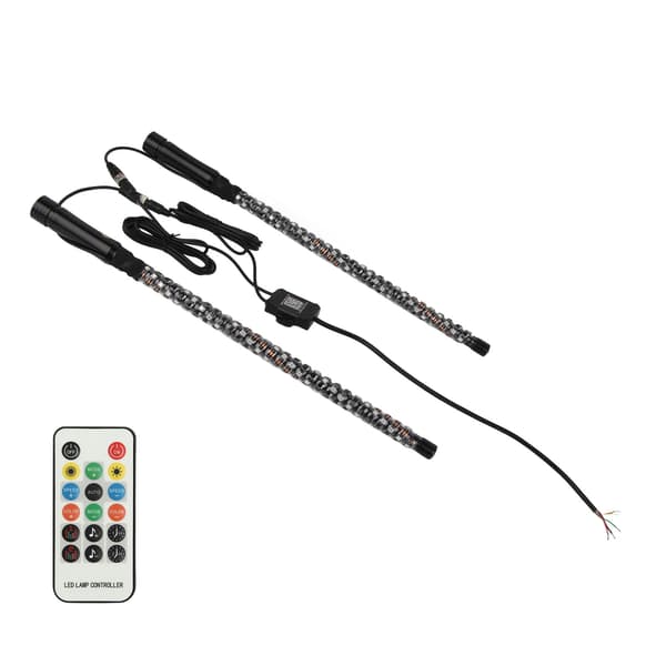 RGB LED Flaggelys APP-kontroll 300 mønstre 366 moduser 12V til 24V for UTV ATV Off Road Båt 2FT 60.96cm