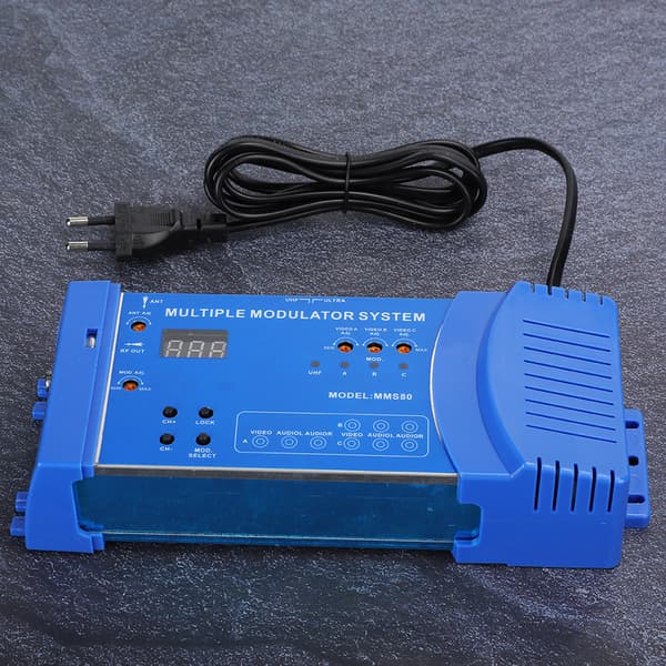 MMS80 Hjemmemodulator Aluminiumlegering Multipel Modulationssystem UHF EU-stik 100-240V