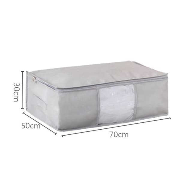 Quilt Storage Bag, Durable Canvas Thick Soft Breathable Wardrobe Organizer Storage Bag for 70*50*30 cm (Blue)