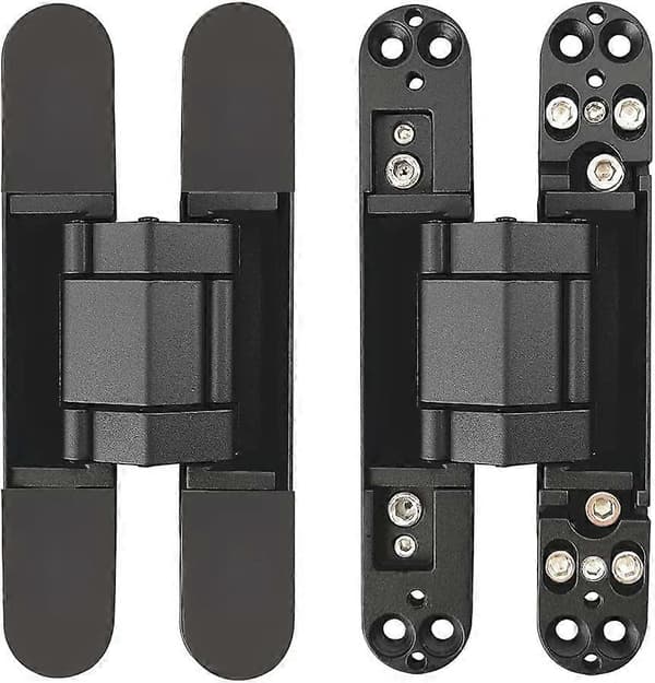 Invisible Hinges Concealed Door Hinges Heavy Duty Concealed Hinges 3-D Adjustable - Black - 1 Pair