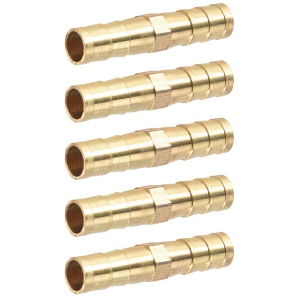 5 stk. 6 mm indvendig diameter luftgas lige slange rør studs kobling gold