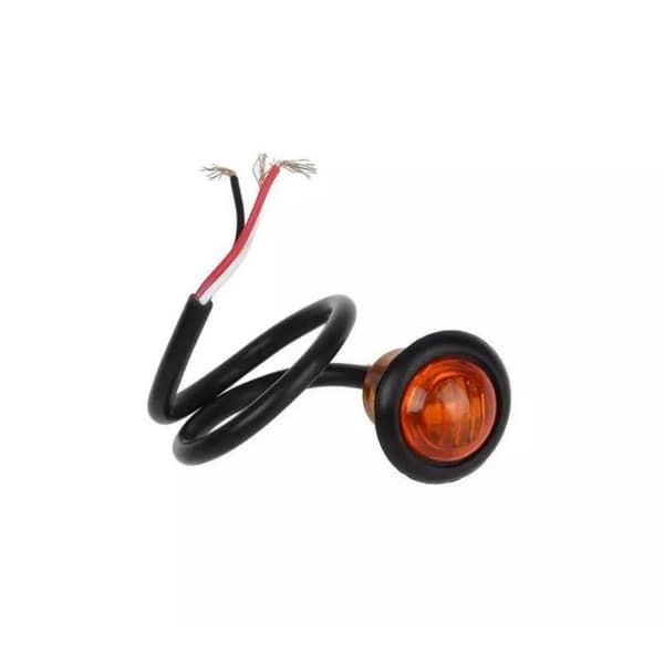 10 Mini LED Knap Markeringslys 24V Orange Runde 3/4 tommer Sidemarkeringslys til Lastbil Trailer Traktor