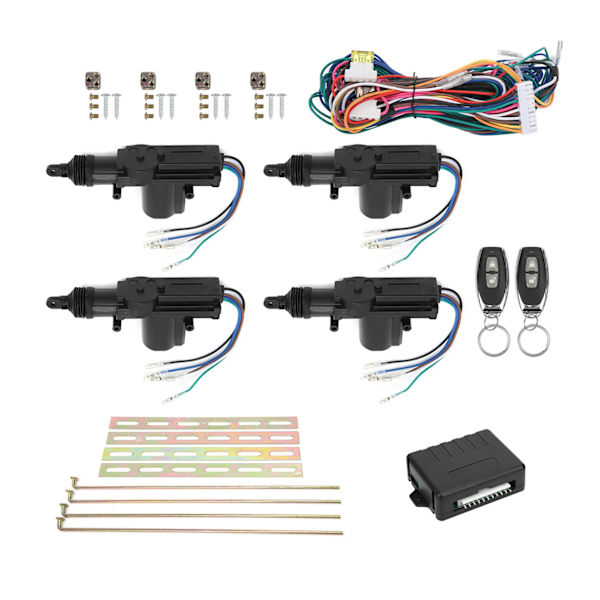 Central Locking Kit Remote Control Keyless Entry System 12V W/LED Indicator with 2 Controllers