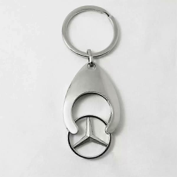 3x Mercedes-Benz ORIGINAL nøglering indkøbschip indkøbsvogn skinnende