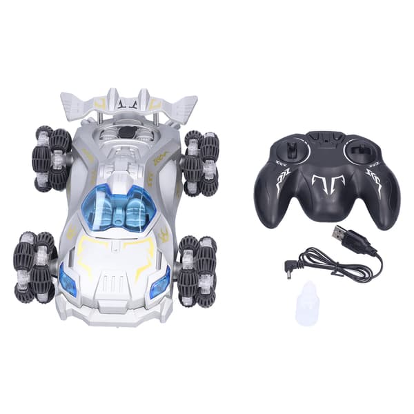 Remote Control Car 360° Easy Drift 1:12 Cool Headlights Durable Shockproof RC Car for Kids Silver 1.1