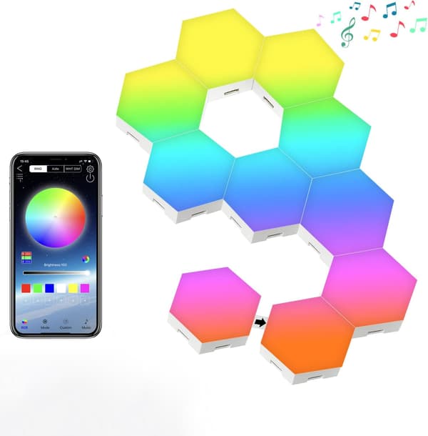 Hexagon Lights, Hexagon Wall Lights, Hexagon LED Lamp with APP C