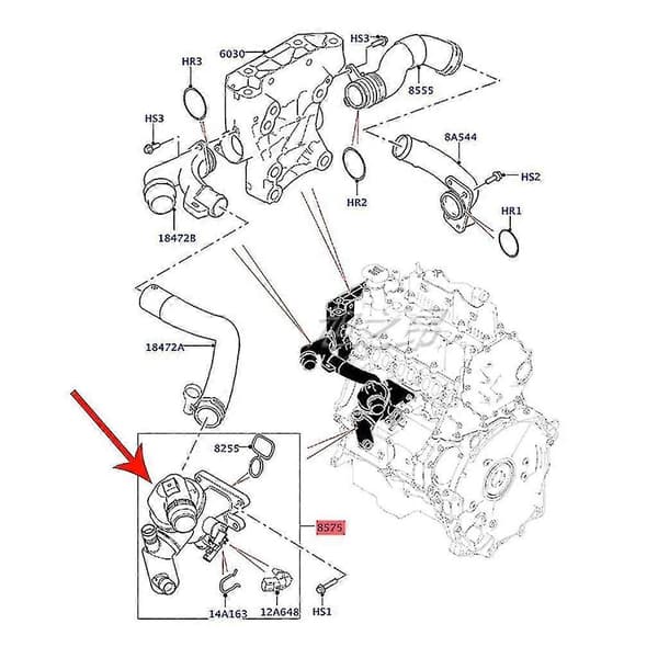 Engine Coolant Thermostat Housing, Air Conditioning, for Discovery Lr105975