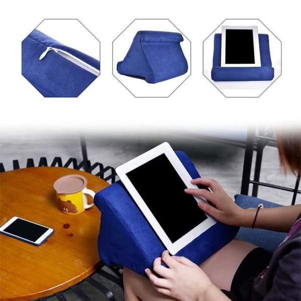 5-delt tabletstøttepudesæt, tabletbogholder, tabletstøttepude, tabletlæsestativ - sort
