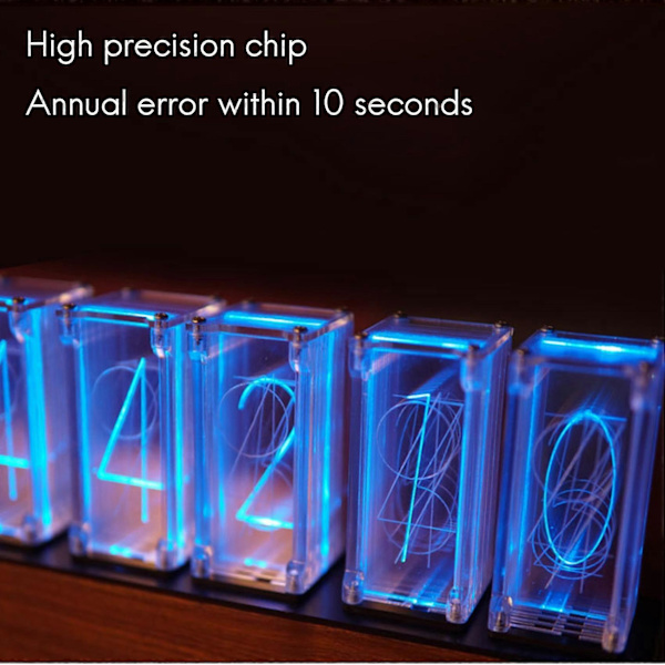 6 Bit RGB Imitation Tube Clock 24h Multi Display Mode Desk Clock Power Failure Memory Digital LED Clock