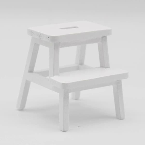 Mångsidig Mini Träpall - Ergonomiskt Dubbellagersteg för Hemmabruk White