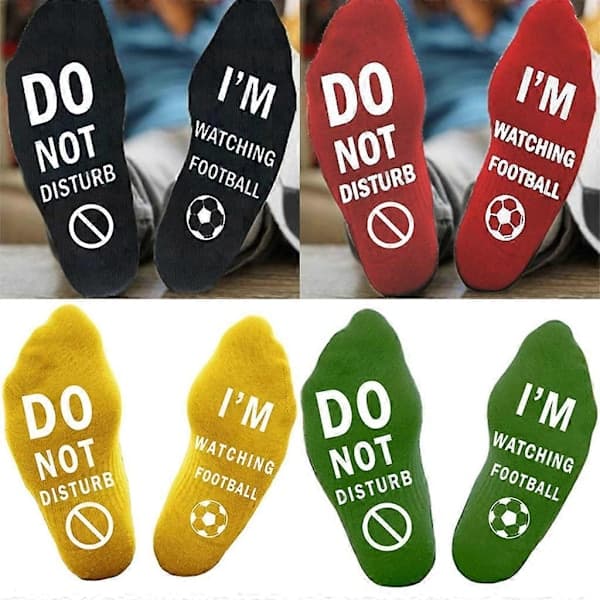 Funny Socks with \"Do Not Disturb, Watching Football\" Text