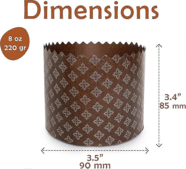 Ruskeat Panettone-vuoat, 25 kappaleen setti