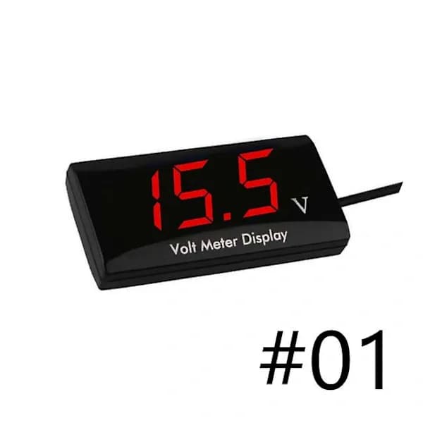 12V SPEC Digital LED-display Voltmeter Bil Motorcykel Spændingspanelmåler Rød