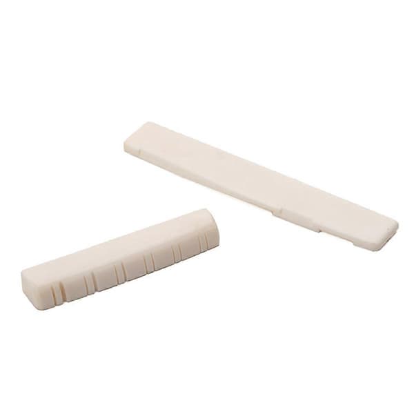 2 set 12 Strängar Akustisk Gitarr Benstall Sadel Mutter för Folkgitarr 49mm/76mm Gitarrersättning white