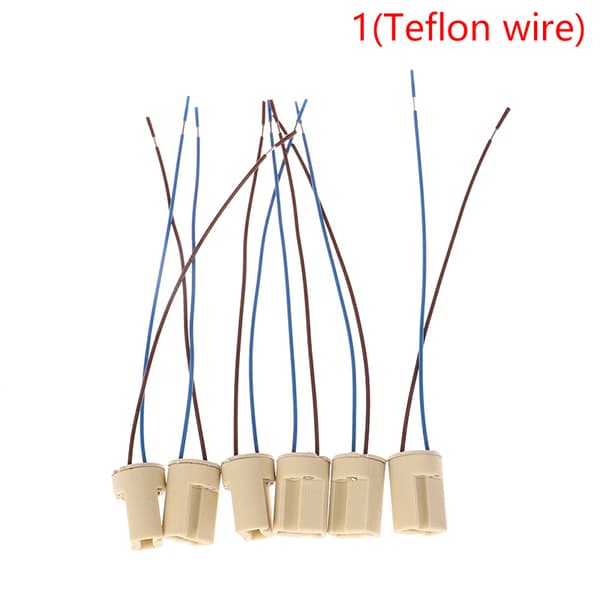 6 stk/pakke G9 Lampesokkel Keramisk Kontakt til LED Halogen 1(Teflon wire)